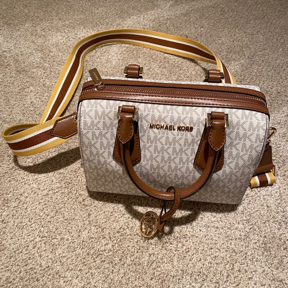 Michael Kors bag, signature cream MK print